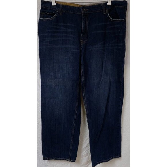 VTG Plugg Mens 42X32 Blue Distressed Wide Leg Loose Fit Skater Baggy 90's Y2K - Picture 1 of 12